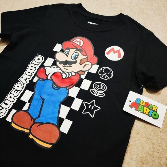 Nintendo Super Mario Black and Red Short Sleeve T-Shirt #G - Picture 2 of 3